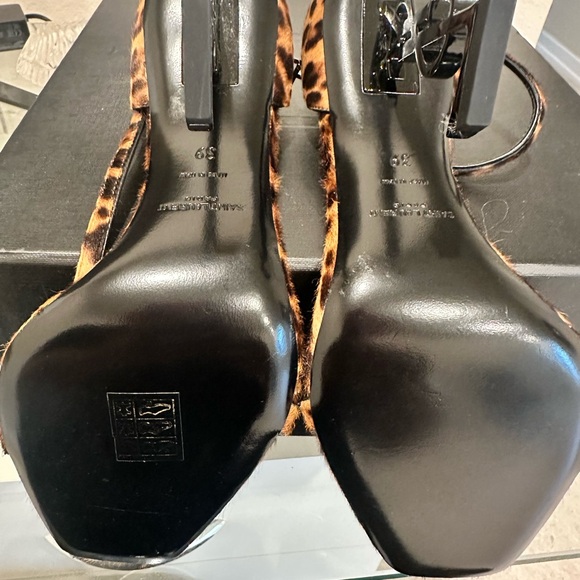 Saint Laurent Brown Leopard Print Heels - Picture 2 of 5
